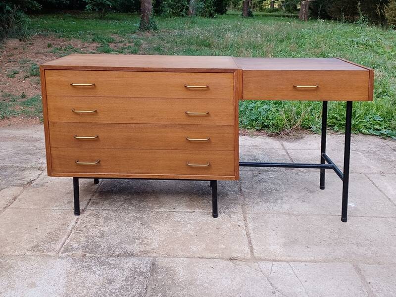 Coiffeuse commode vintage style scandinave Claude Vassal Magasins Pilotes