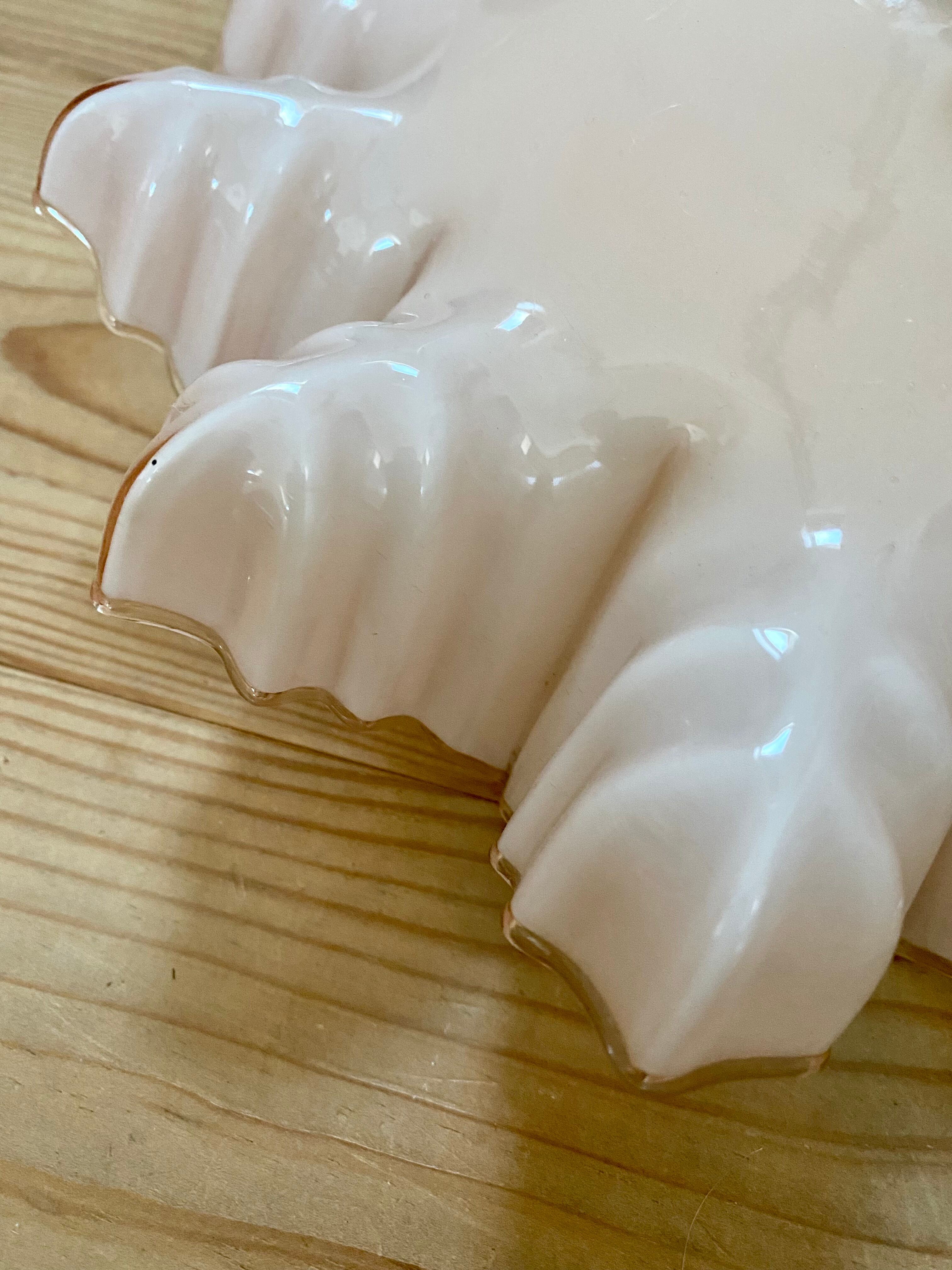 Old pink glass pendant lamp