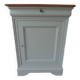 Confiturier de belle facture style Louis Philippe sublimé en vert de gris, plateau bois.