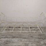 Antique bench / old wrought iron bed