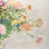 Watercolor painting with a large bouquet