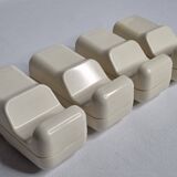 Set of 4 vintage "Space Age" coat hooks, 10 cm, 70s-80s