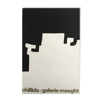 Original lithograph poster by Eduardo Chillida Maeght Gallery, 1973