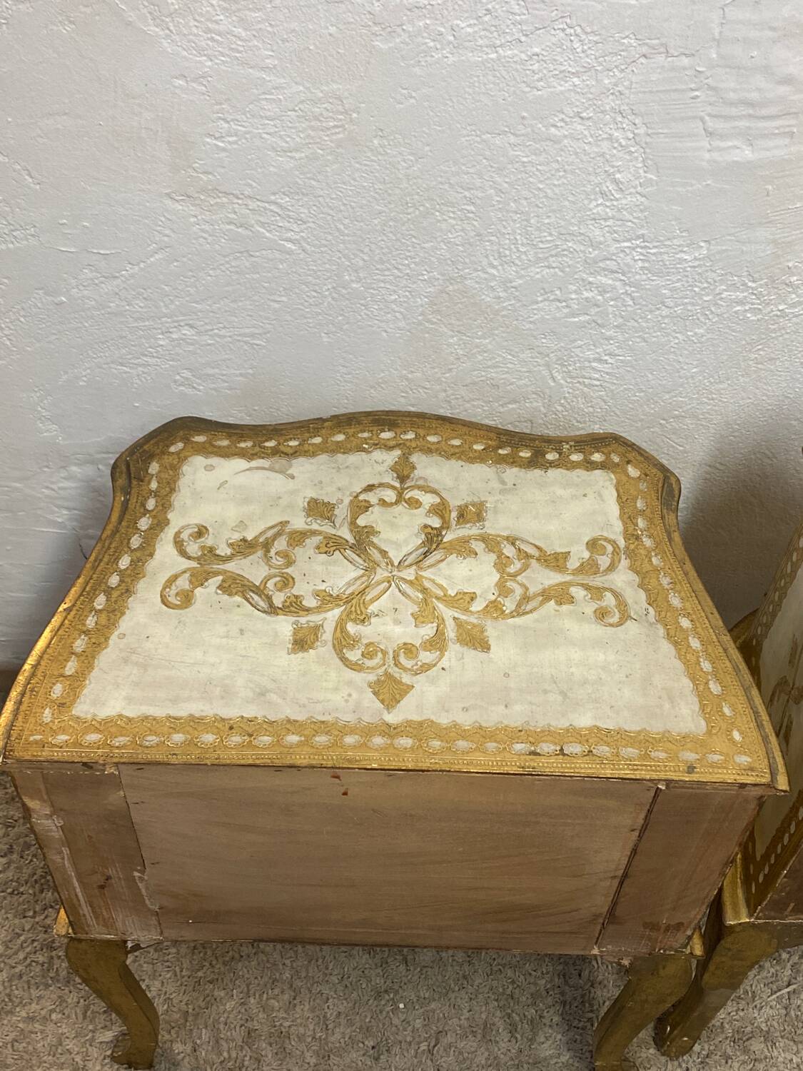 Pair of Italian Florentine bedside tables