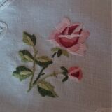 Round coat with eight Luxeuil lace towels embroidery hand linen