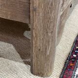 Banc coffre du  18ème en chêne brut - L=1m32, P=65cm, H=62cm.
