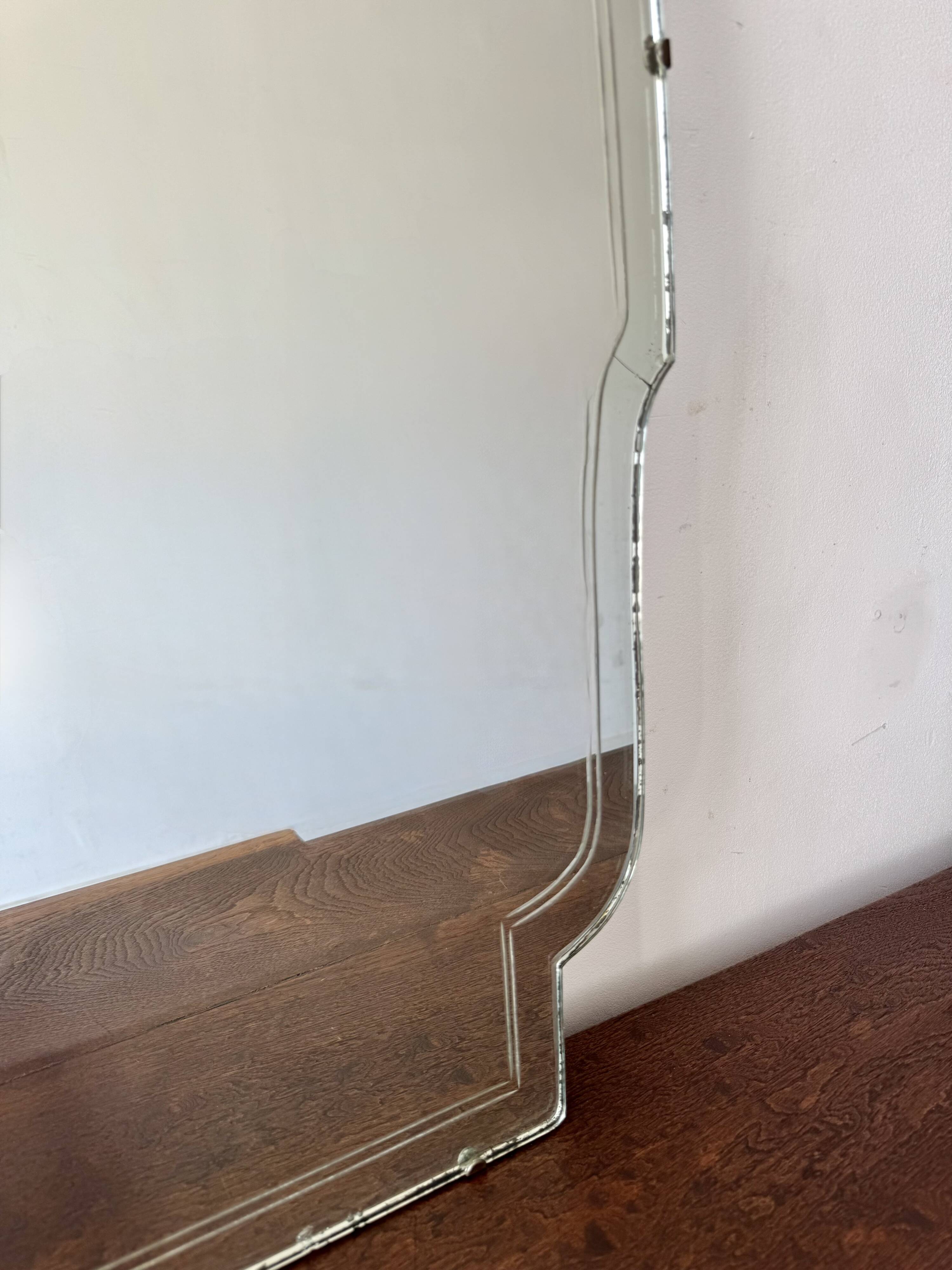 Large Vintage Mirror Frameless