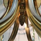 Brushed Metal and Gold Metal Pineapple Pendant in the Style of Maison Charl