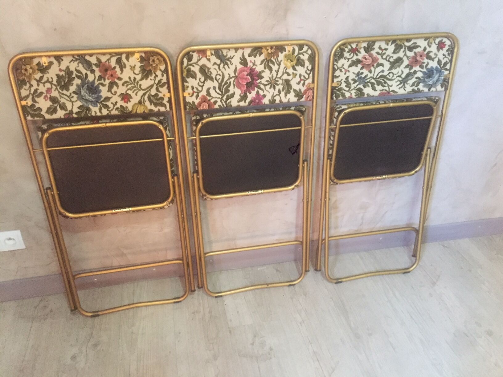 Lafuma folding chairs brass