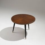 WOOD VENEER AND BRONZE COFFEE TABLE, 1950s