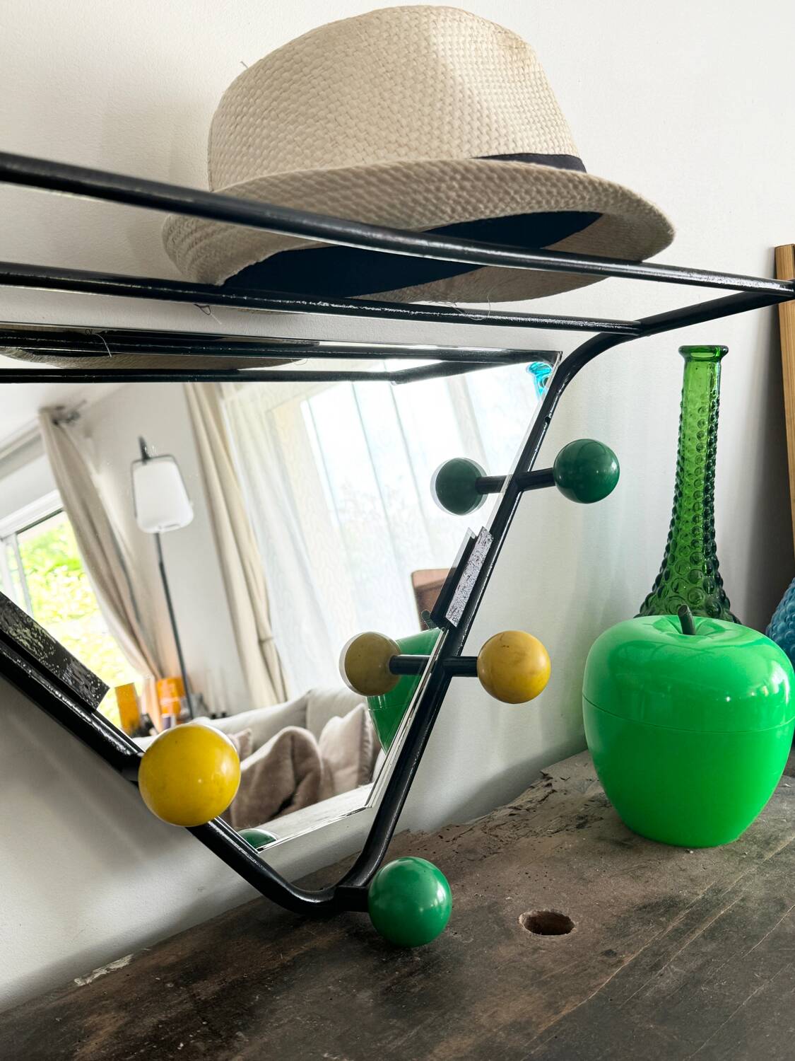 Porte manteau mural boules vintage