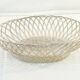 Braided Silver Metal Bread Basket