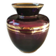 Verrerie Boom d’Anvers ball vase, Murano style. Amethyst color/Horizontal gold bands