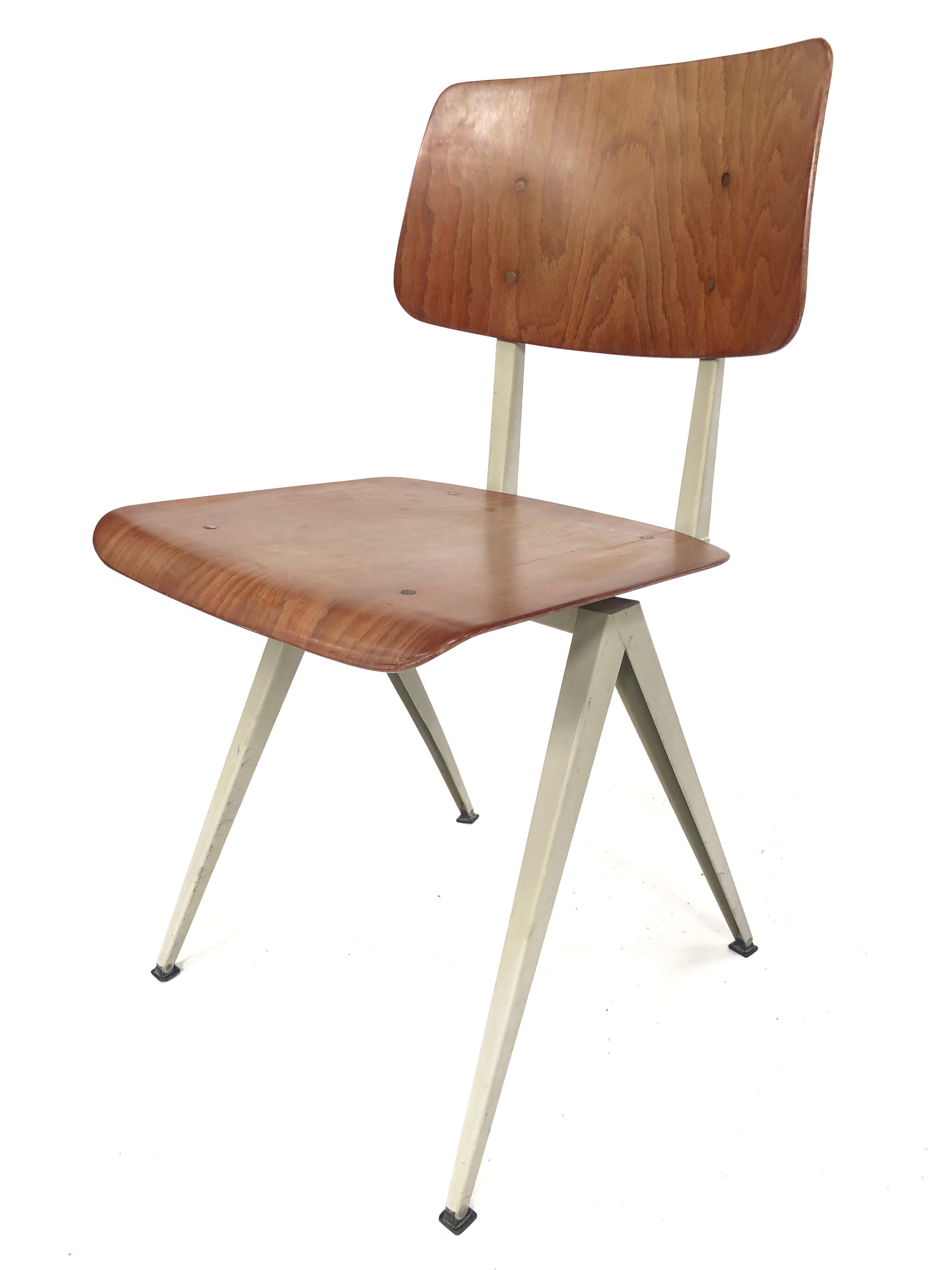 Lot of 4 vintage school chairs Galvanitas S16 Netherlands