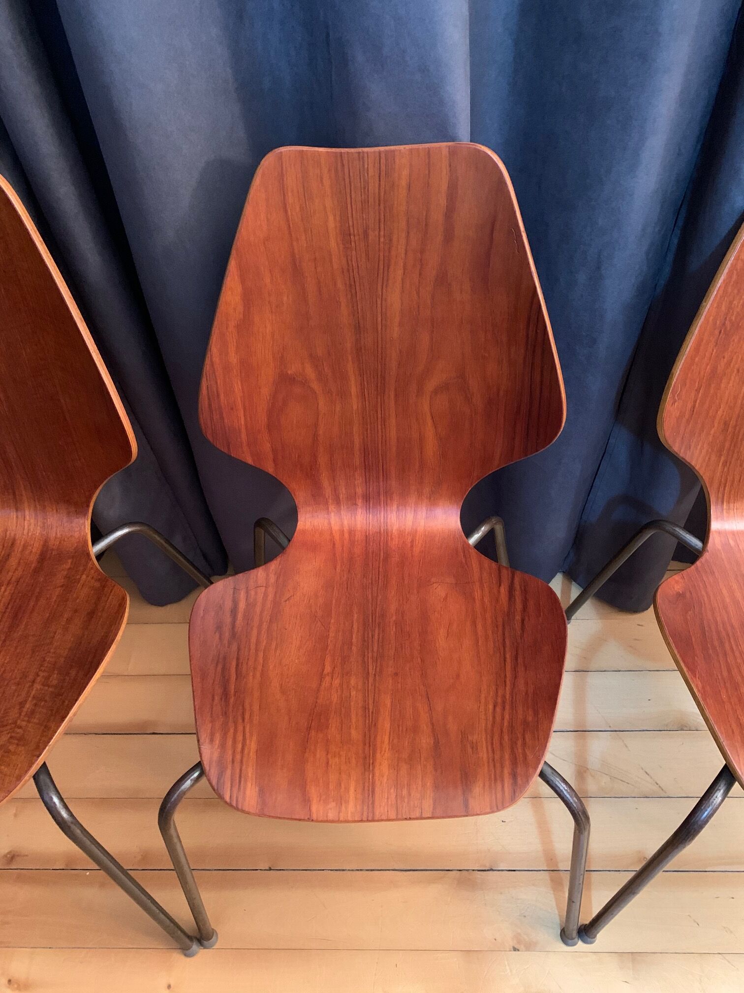 A set of four chairs by Herbert Hirche, Jofy Stalmobler, Denmark, 1950
