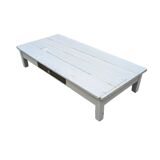 (very) low painted table, one drawer