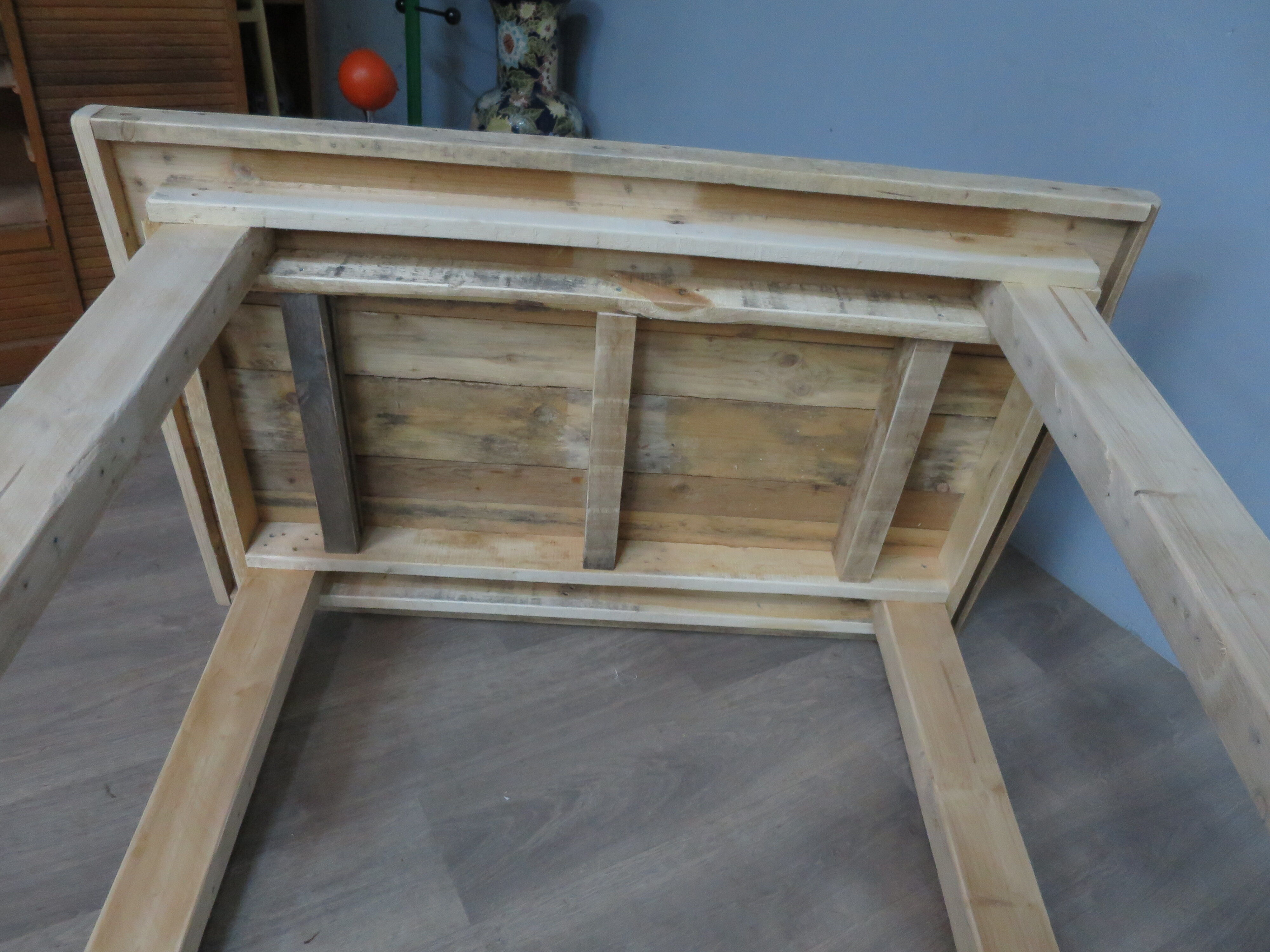 Raw farmhouse table in solid wood