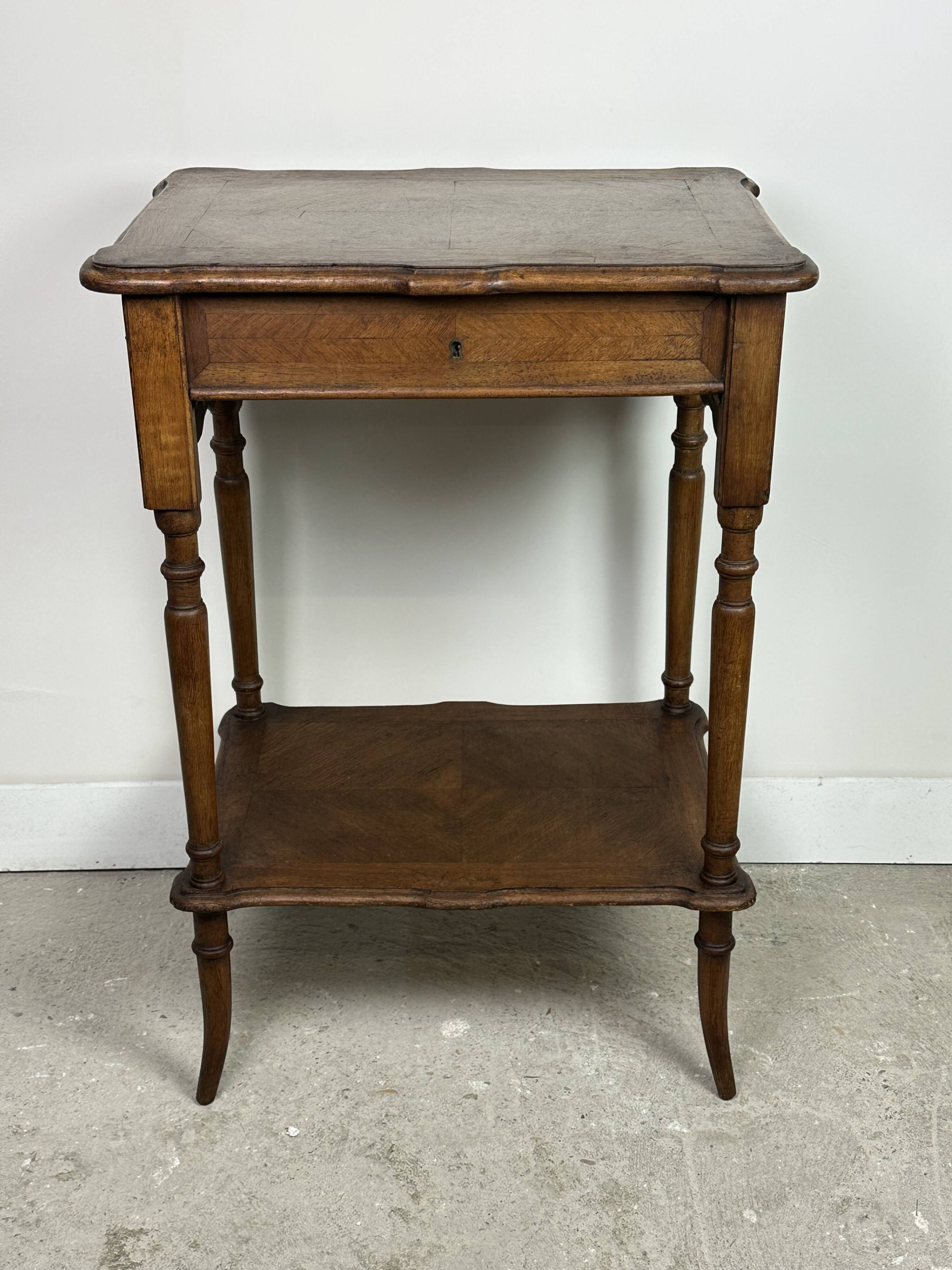 Louis Philippe style walnut side table, dressing table