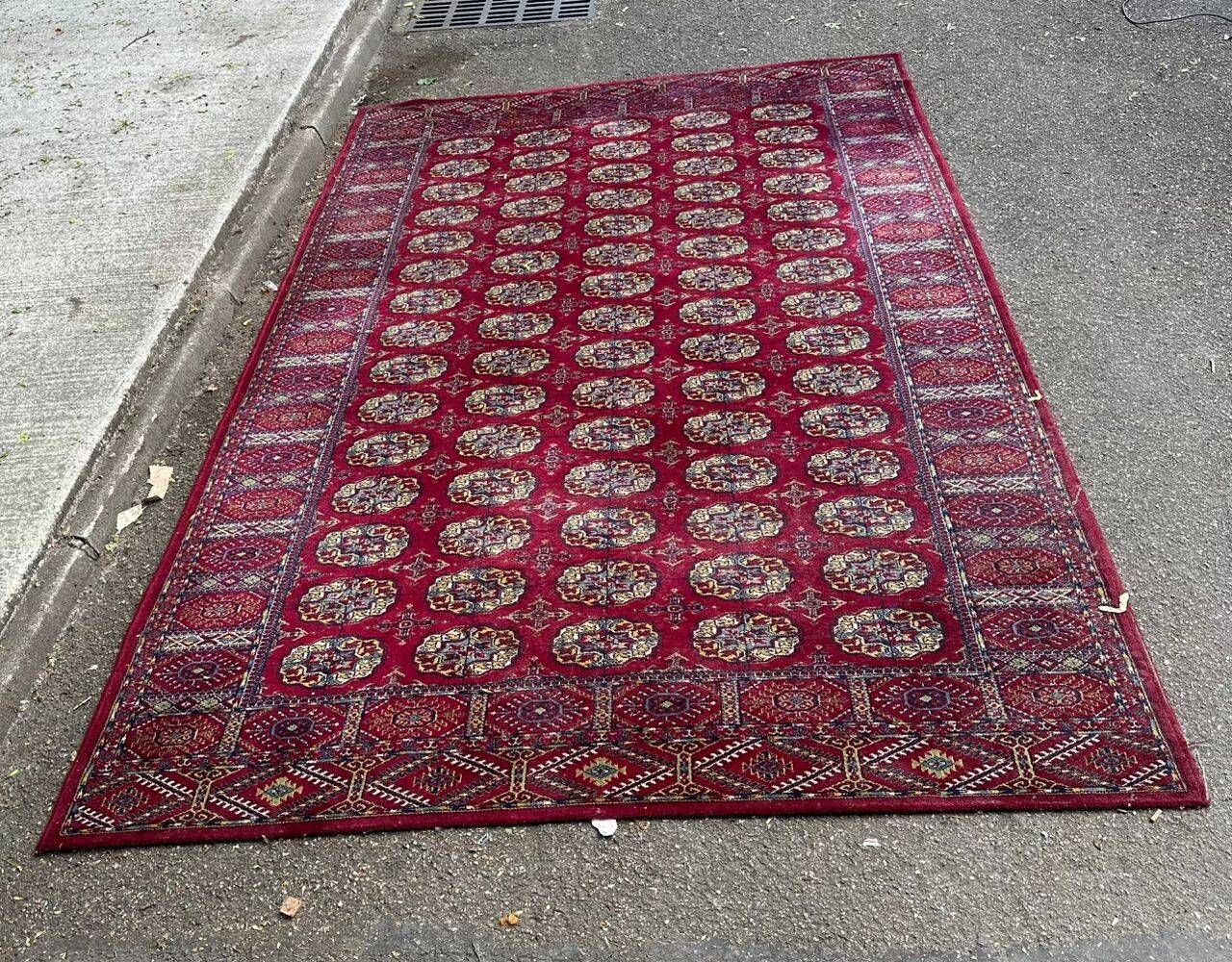 Bokhara red burgundy industrial wool Persian carpet 200x300cm