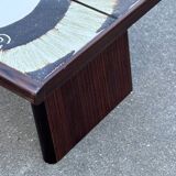 Vintage plant table small side table with rosewood tiles