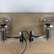 Pair of chrome sconces and smoked glass space age, 70s