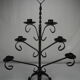 Antique wrought iron candlestick, brutalist candle holder, vintage candlestick