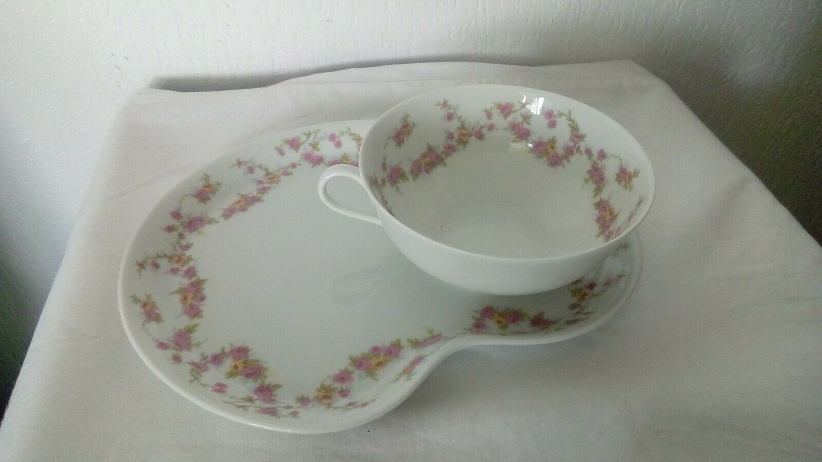 Lunch in limoges porcelain floral decoration a.lanternier & cie