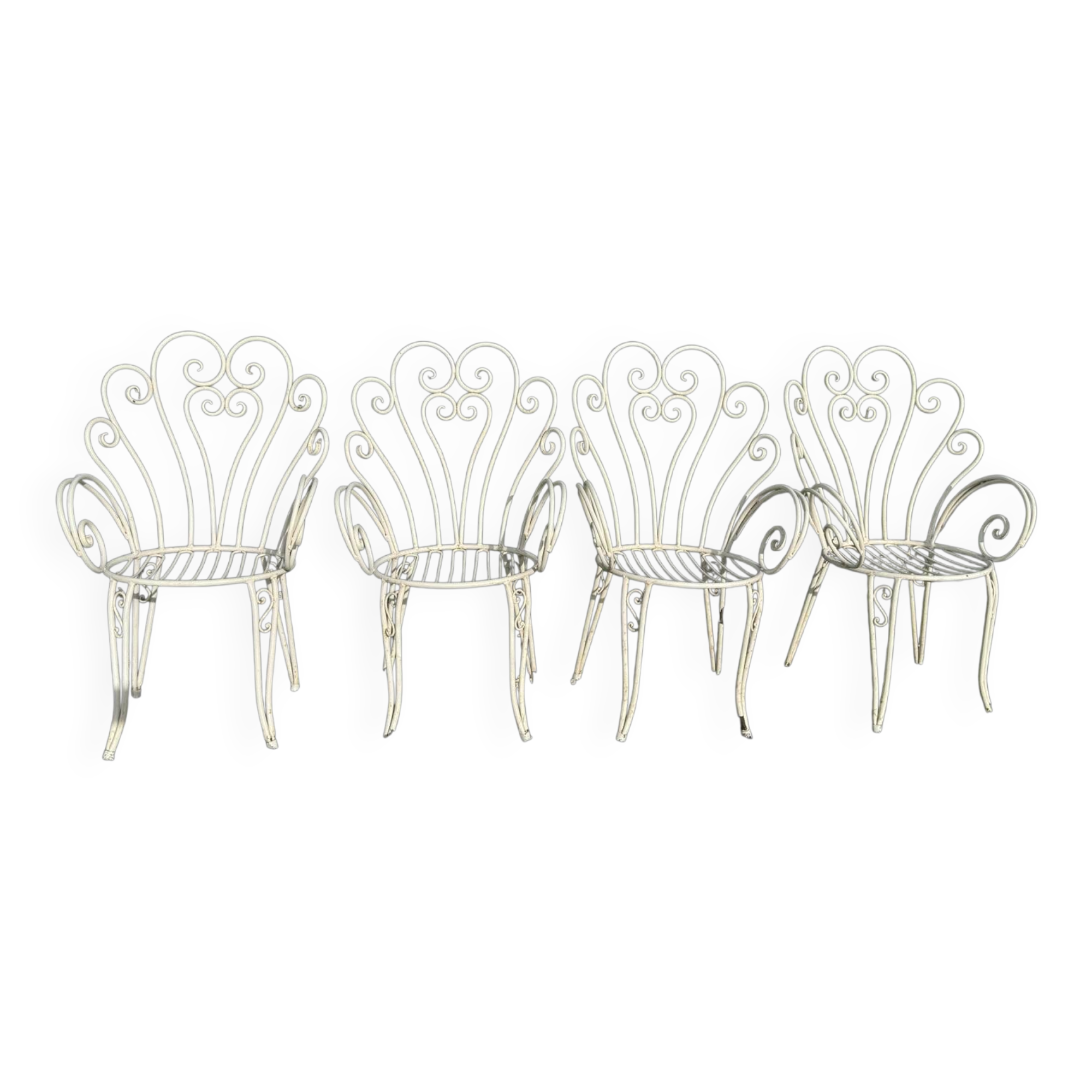 1960s wrought iron armchairs from France