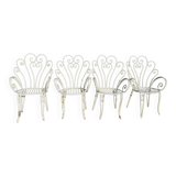 1960s wrought iron armchairs from France