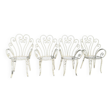 Fauteuils en fer forgée des années 60 France