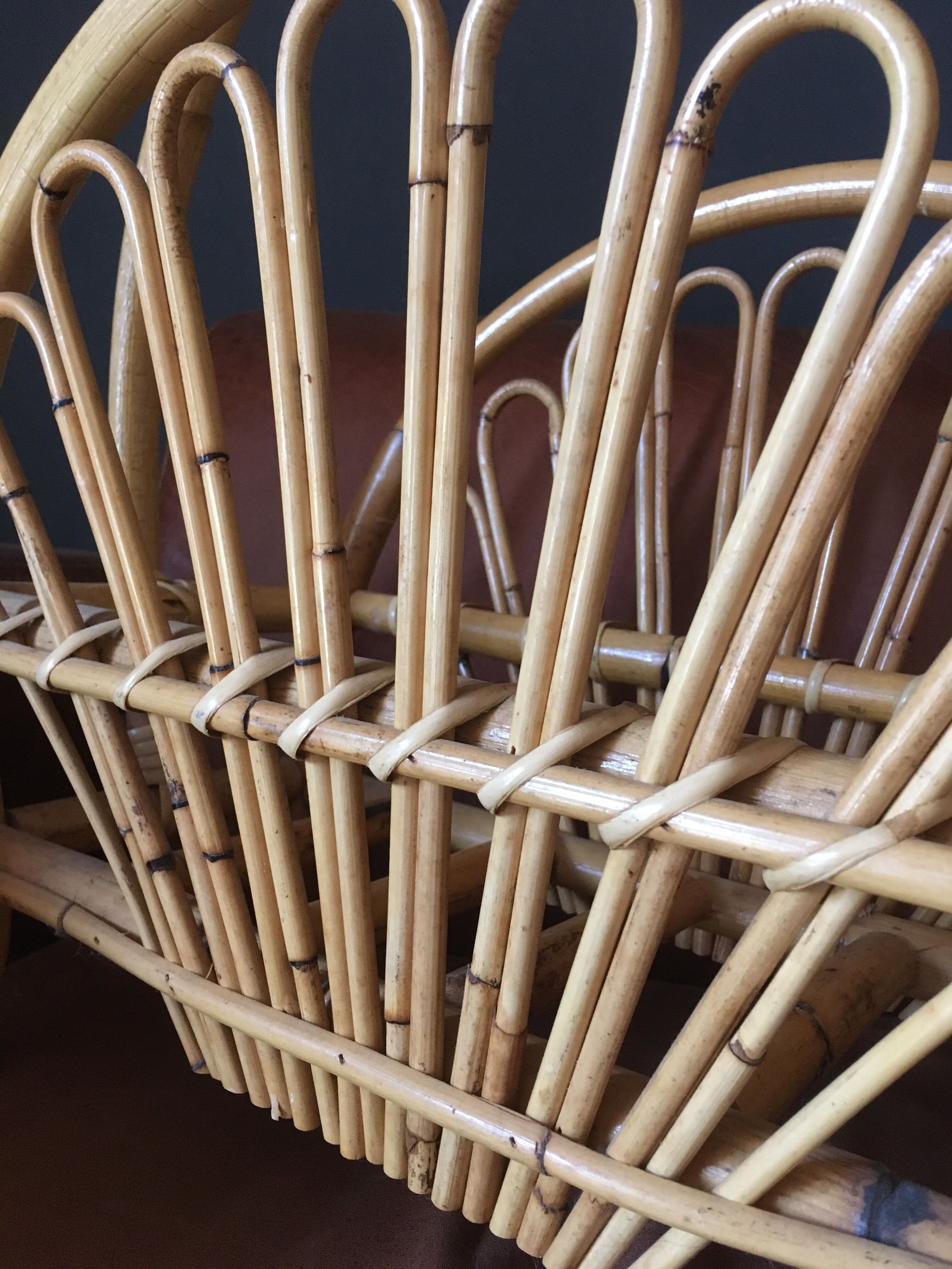 Rattan magazine rack