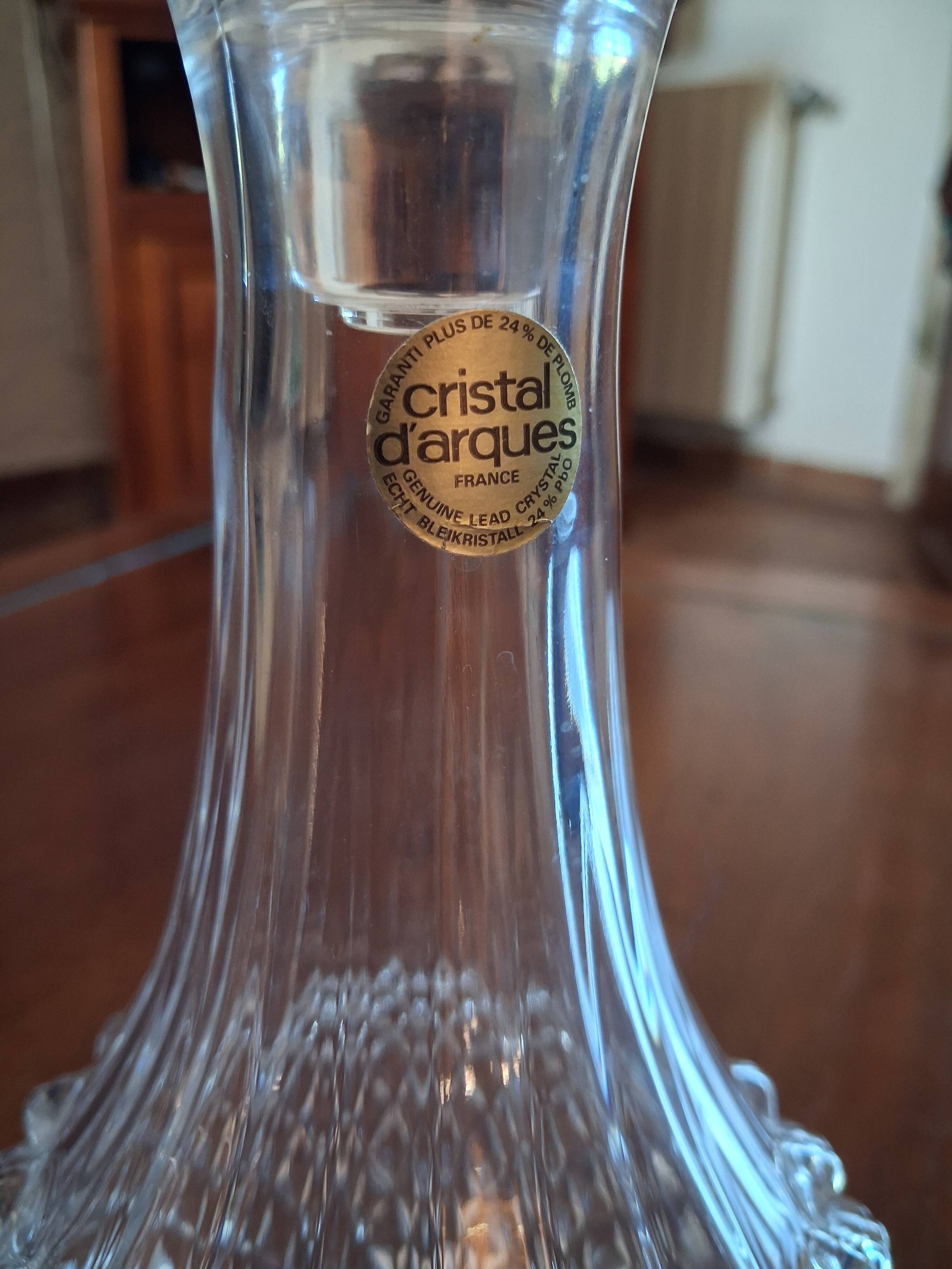 Antique Cristal d’Arques carafe with stopper – cut crystal