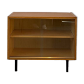 Vintage oak display cabinet from the 1960s.