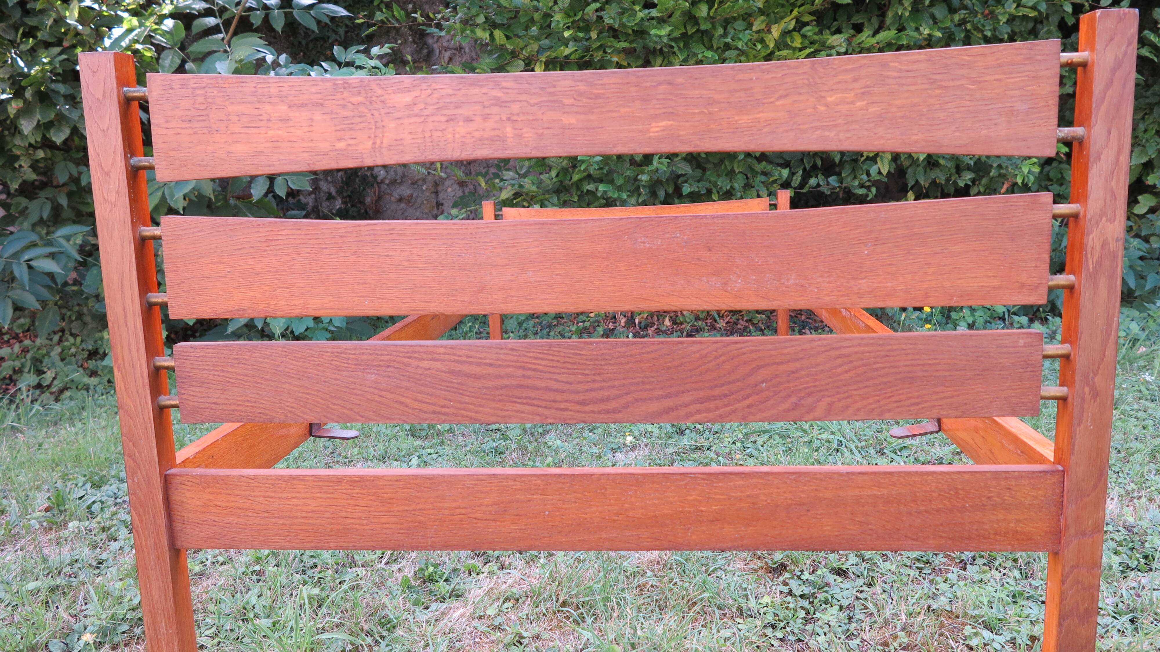 lit une personne en chêne blond années 50-60