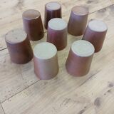 8 tasses / verres anciens en grès vernisse