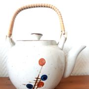 Stoneware tea set with currants, vintage Japan