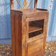 Glass side table in Burmese teak