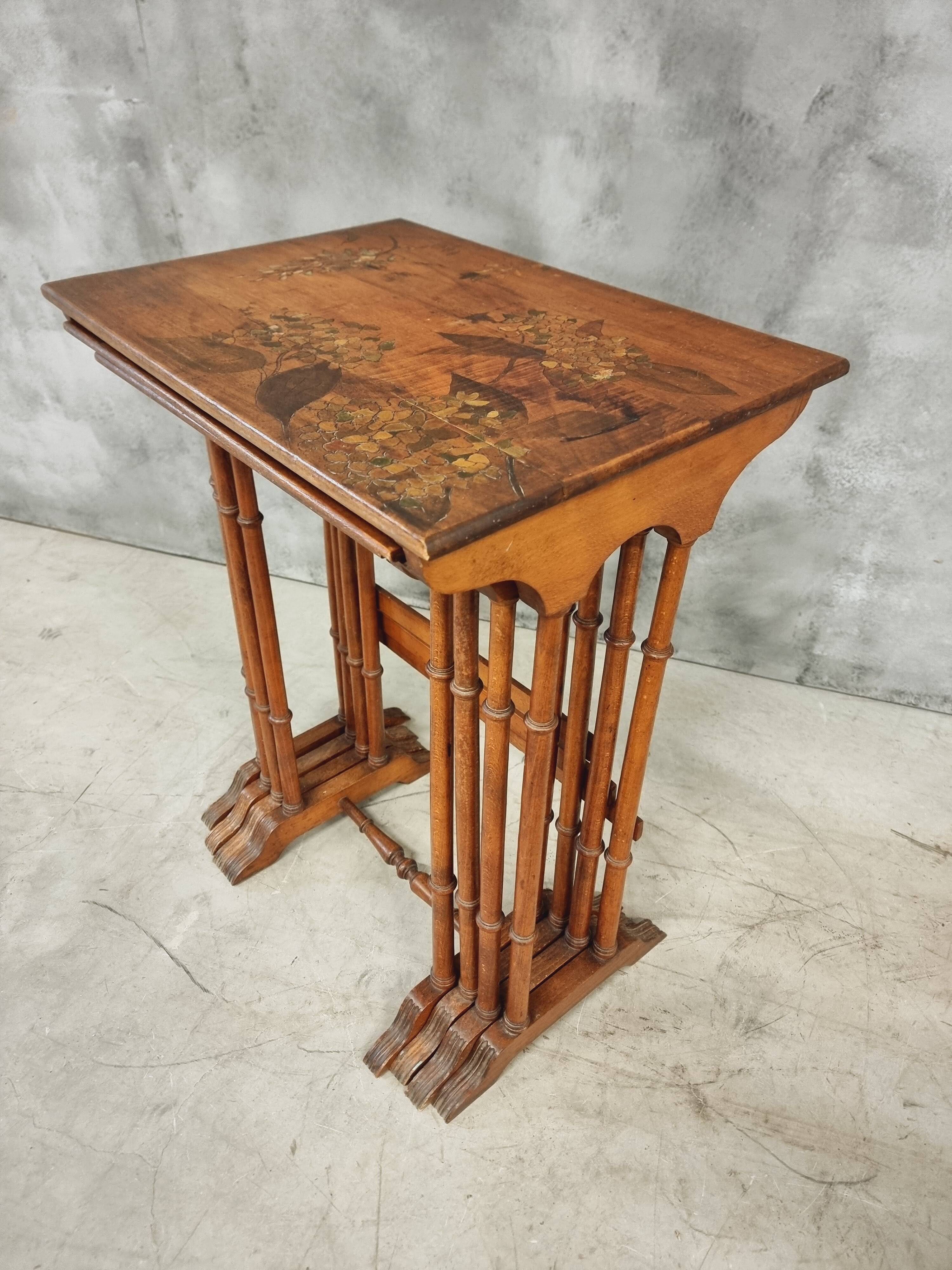 Set of 4 nesting tables Art Nouveau 1930s
