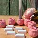 Rose button candle holders set of 6