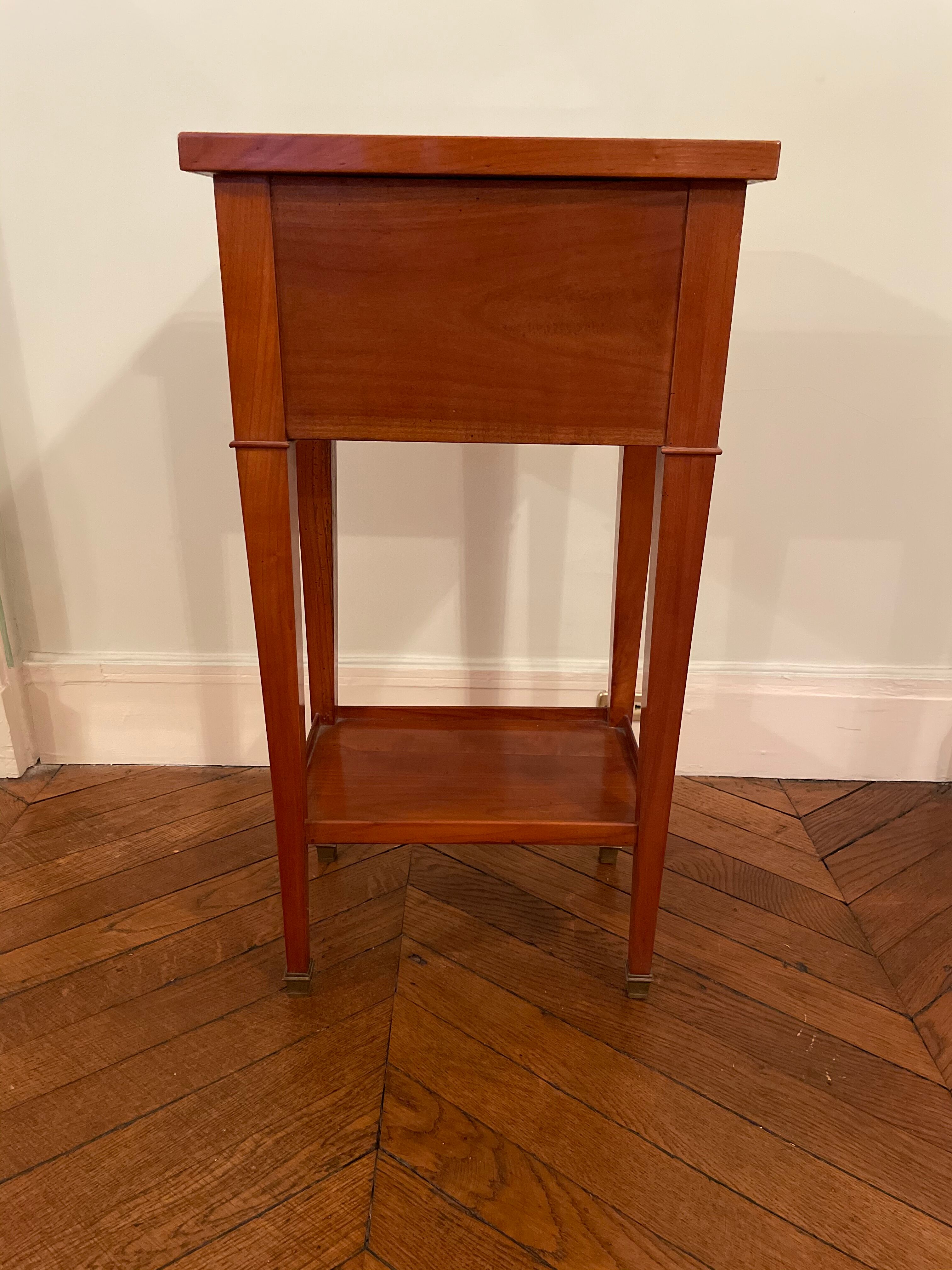 Cherry bedside table with glass