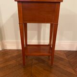 Cherry bedside table with glass