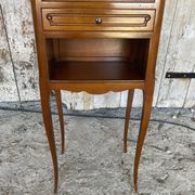 Antique nightstand louis xv style cherry wood drawer + vintage case