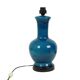 Large Italian Round Blue Ceramic Lamp Crackle Glaze 45cm