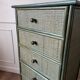 Vintage woven wicker chest of drawers