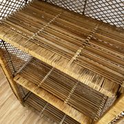 wicker bookshelf