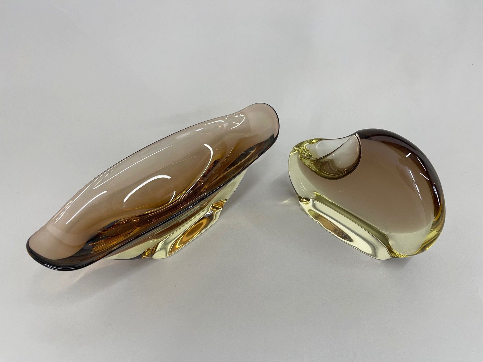 Set of Art Glass Bowl and Ashtray by designer Josef Cvrček, 1960's
