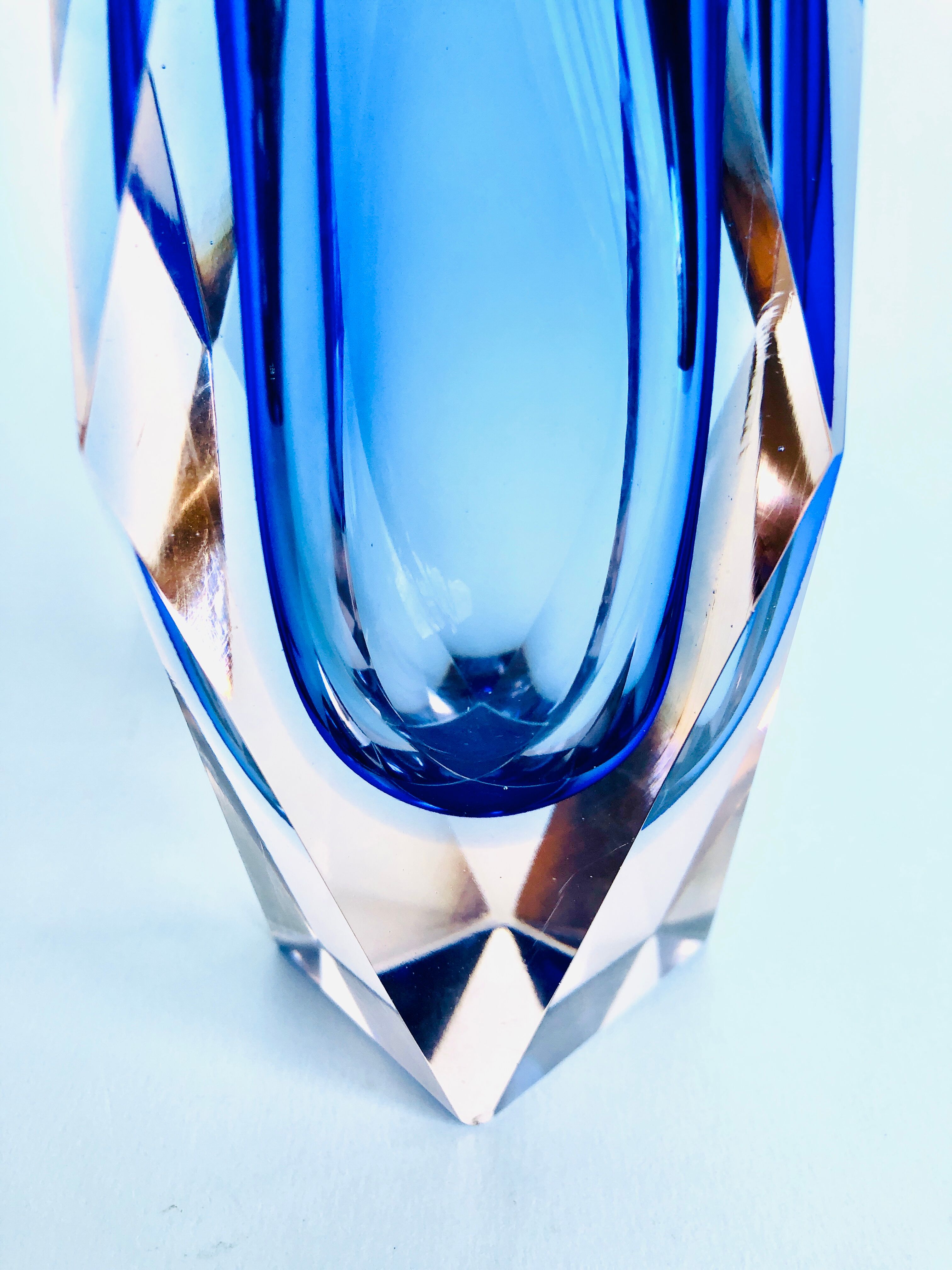 Vase Sommerso Murano design Luigi Mandruzzato, 60s