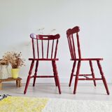 Antique Western bistro chairs in patinated red