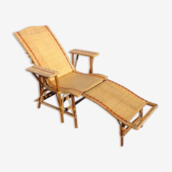 Chaise longue en rotin