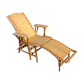 Chaise longue en rotin